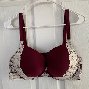 Burgundy bra